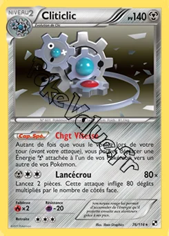 Carte Pokémon Cliticlic n°76 de la série Noir et Blanc