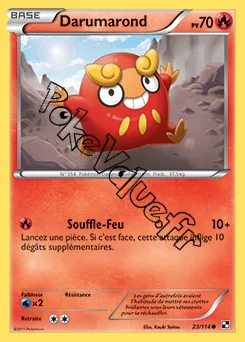Carte Pokémon Darumarond  n°23 de la série Noir et Blanc