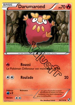 Carte Pokémon Darumarond n°24 de la série Noir et Blanc