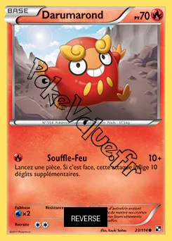 Carte Pokémon Darumarond  Reverse n°23 de la série Noir et Blanc