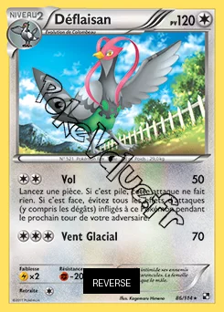 Carte Pokémon Déflaisan Reverse n°86 de la série Noir et Blanc