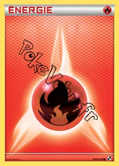 Carte Pokémon Énergie Feu n°106 de la série Noir et Blanc