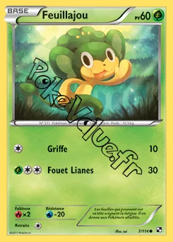 Carte Pokémon Feuillajou n°7 de la série Noir et Blanc