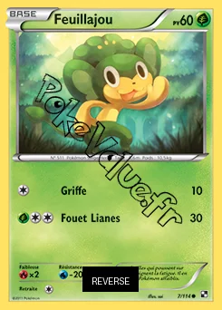 Carte Pokémon Feuillajou Reverse n°7 de la série Noir et Blanc