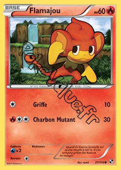Carte Pokémon Flamajou n°21 de la série Noir et Blanc