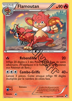 Carte Pokémon Flamoutan n°22 de la série Noir et Blanc