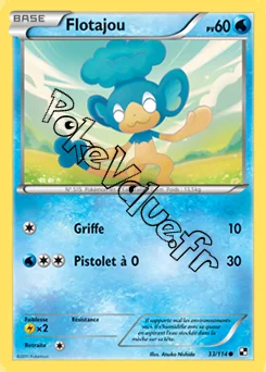 Carte Pokémon Flotajou n°33 de la série Noir et Blanc