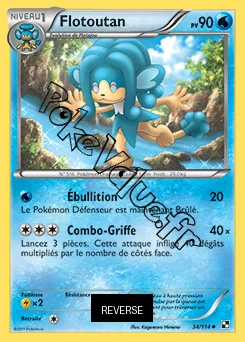 Carte Pokémon Flotoutan Reverse n°34 de la série Noir et Blanc