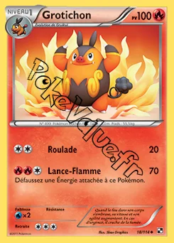 Carte Pokémon Grotichon n°18 de la série Noir et Blanc