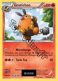Carte Pokémon Grotichon Reverse n°17 de la série Noir et Blanc