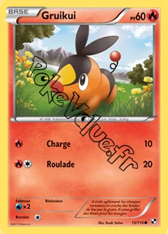 Carte Pokémon Gruikui  n°15 de la série Noir et Blanc