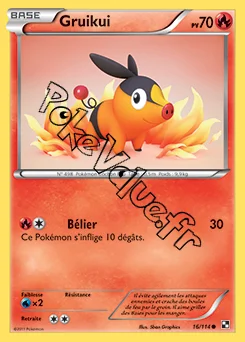 Carte Pokémon Gruikui  n°16 de la série Noir et Blanc