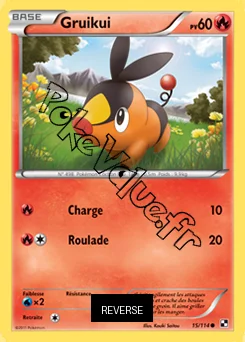 Carte Pokémon Gruikui  Reverse n°15 de la série Noir et Blanc