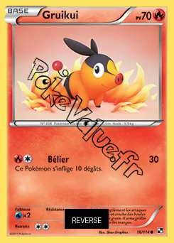 Carte Pokémon Gruikui  Reverse n°16 de la série Noir et Blanc