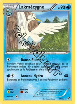 Carte Pokémon Lakmécygne n°37 de la série Noir et Blanc