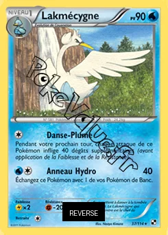 Carte Pokémon Lakmécygne Reverse n°37 de la série Noir et Blanc