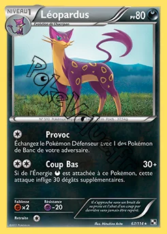 Carte Pokémon Léopardus n°67 de la série Noir et Blanc