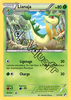 Carte Pokémon Lianaja n°3 de la série Noir et Blanc