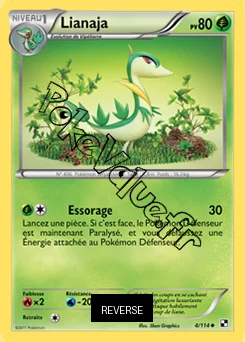 Carte Pokémon Lianaja  Reverse n°4 de la série Noir et Blanc