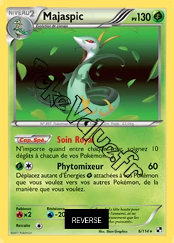 Carte Pokémon Majaspic Reverse n°6 de la série Noir et Blanc