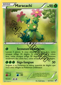 Carte Pokémon Maracachi n°12 de la série Noir et Blanc