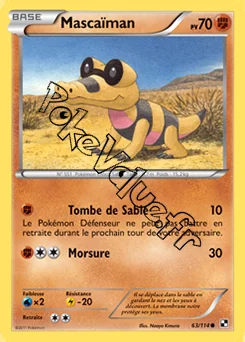 Carte Pokémon Mascaïman n°63 de la série Noir et Blanc