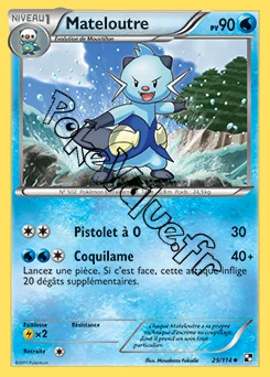 Carte Pokémon Mateloutre n°29 de la série Noir et Blanc