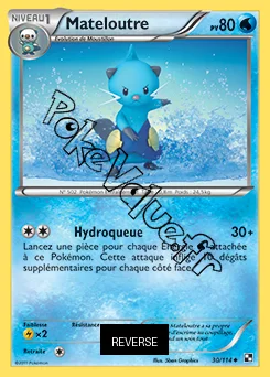 Carte Pokémon Mateloutre  Reverse n°30 de la série Noir et Blanc