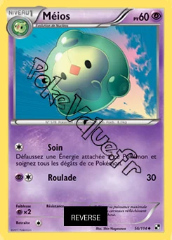 Carte Pokémon Méios Reverse n°56 de la série Noir et Blanc
