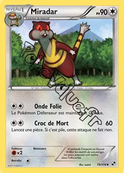 Carte Pokémon Miradar  n°79 de la série Noir et Blanc