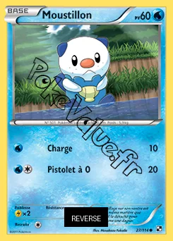 Carte Pokémon Moustillon  Reverse n°27 de la série Noir et Blanc