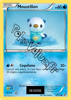 Carte Pokémon Moustillon  Reverse n°28 de la série Noir et Blanc