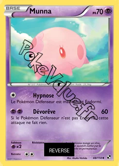 Carte Pokémon Munna  Reverse n°48 de la série Noir et Blanc