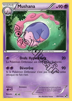 Carte Pokémon Mushana n°49 de la série Noir et Blanc