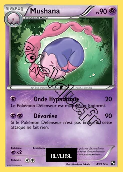 Carte Pokémon Mushana Reverse n°49 de la série Noir et Blanc