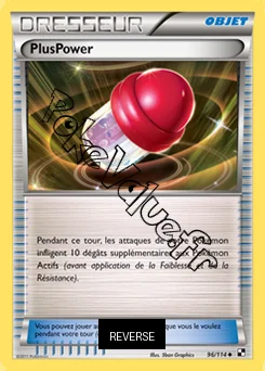 Carte Pokémon PlusPower Reverse n°96 de la série Noir et Blanc