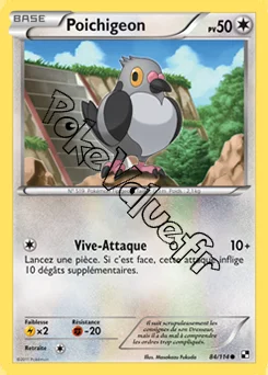 Carte Pokémon Poichigeon n°84 de la série Noir et Blanc