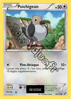Carte Pokémon Poichigeon Reverse n°84 de la série Noir et Blanc