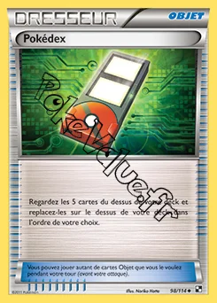 Carte Pokémon Pokédex n°98 de la série Noir et Blanc