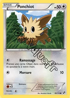 Carte Pokémon Ponchiot n°80 de la série Noir et Blanc