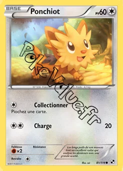 Carte Pokémon Ponchiot  n°81 de la série Noir et Blanc
