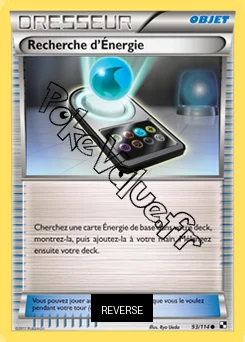Carte Pokémon Recherche d’Énergie Reverse n°93 de la série Noir et Blanc
