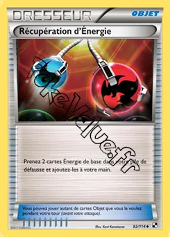 Carte Pokémon Récupération d’Énergie n°92 de la série Noir et Blanc