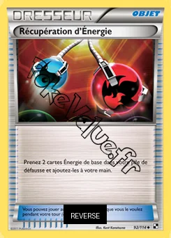 Carte Pokémon Récupération d’Énergie Reverse n°92 de la série Noir et Blanc
