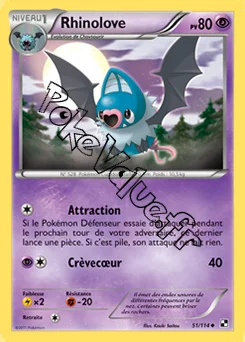 Carte Pokémon Rhinolove n°51 de la série Noir et Blanc