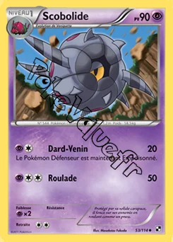 Carte Pokémon Scobolide  n°53 de la série Noir et Blanc
