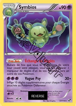 Carte Pokémon Symbios Reverse n°57 de la série Noir et Blanc