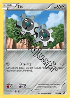 Carte Pokémon Tic n°74 de la série Noir et Blanc