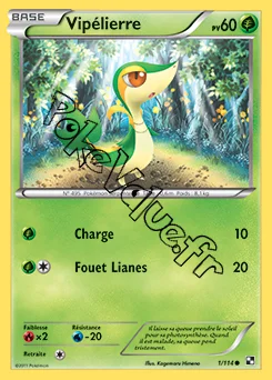 Carte Pokémon Vipélierre n°1 de la série Noir et Blanc