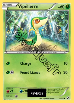 Carte Pokémon Vipélierre Reverse n°1 de la série Noir et Blanc
